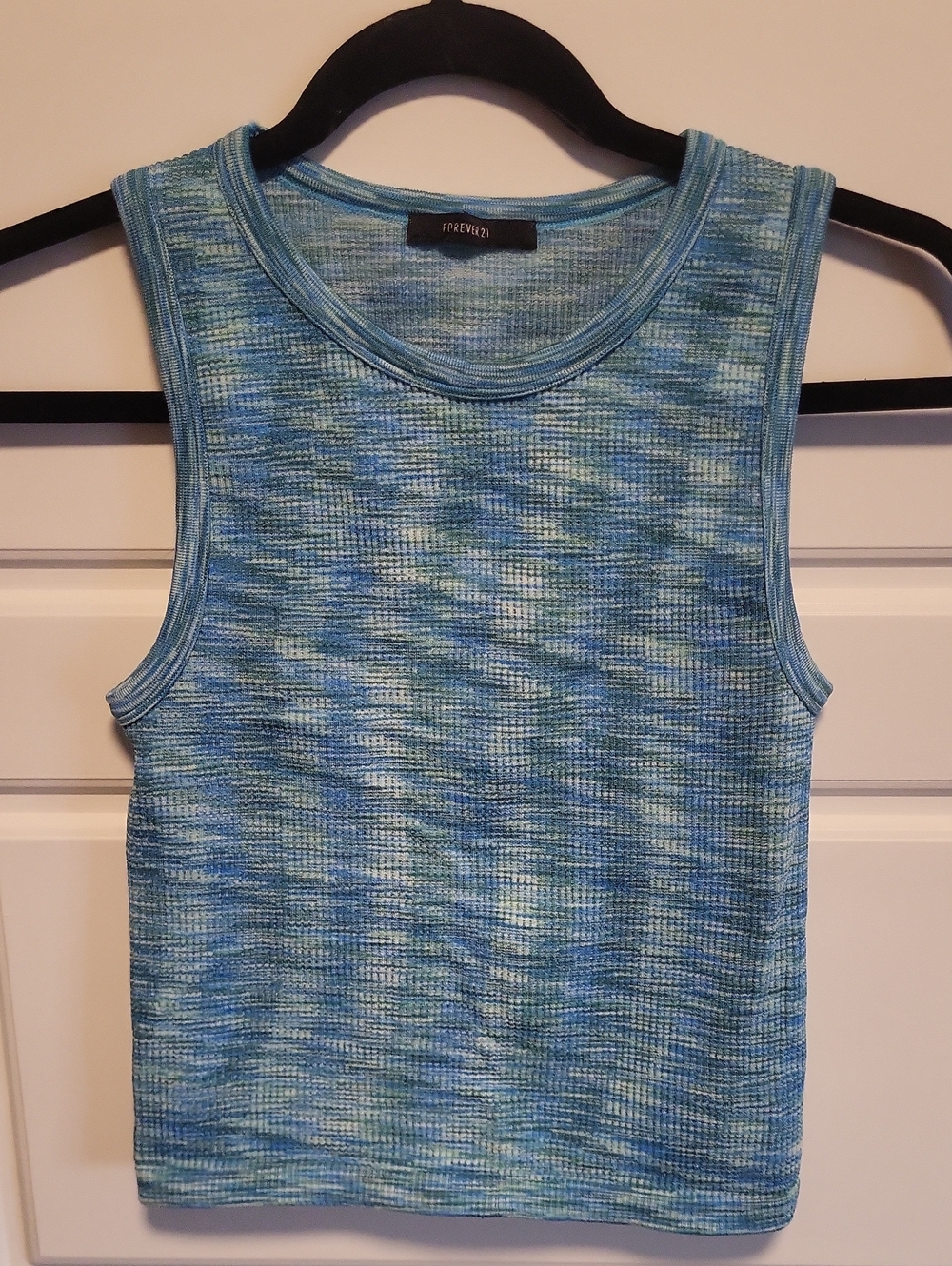 Forever 21 Blue Multitone Ribbed Tank Top
